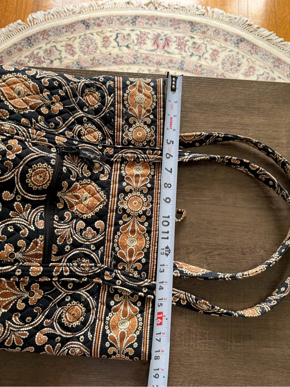 Vera Bradley Quilted Tote Bag in Cafe Latte pattern